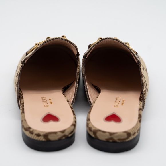 size 37G 7 US Gucci Jumbo GG Princetown Horsebit Mules Slip On Beige Brown - Picture 5 of 14
